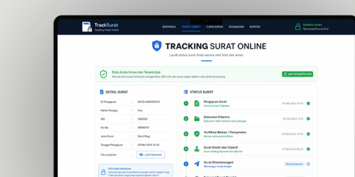 Sistem Tracking Surat Online Berbasis Enkripsi